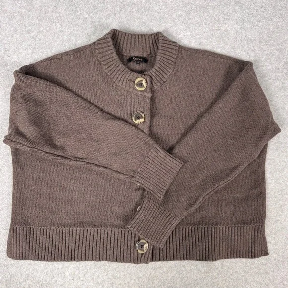 Quince Cardigan Sweater Womens Size S Organic Cotton Cropped Button Front - Picture 3 of 12
